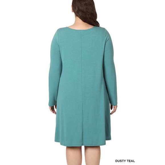 Boutique Swing Dress Olive Green - Picture 10 of 10